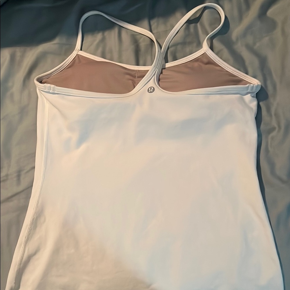Lululemon White and Tan Tank Top